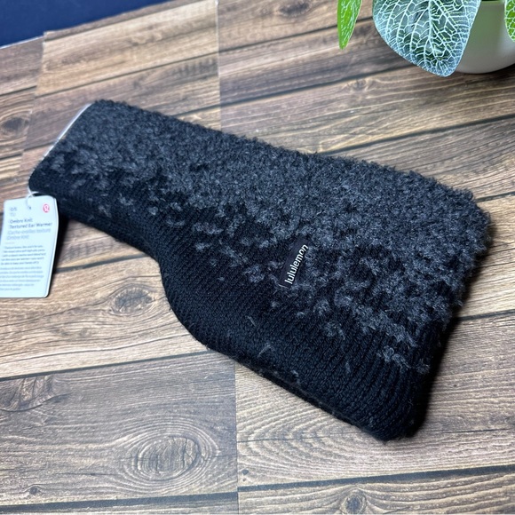 NWT Lululemon Ombre Knit Textured Ear Warmer ONE SIZE (Black Grey) - Picture 2 of 10